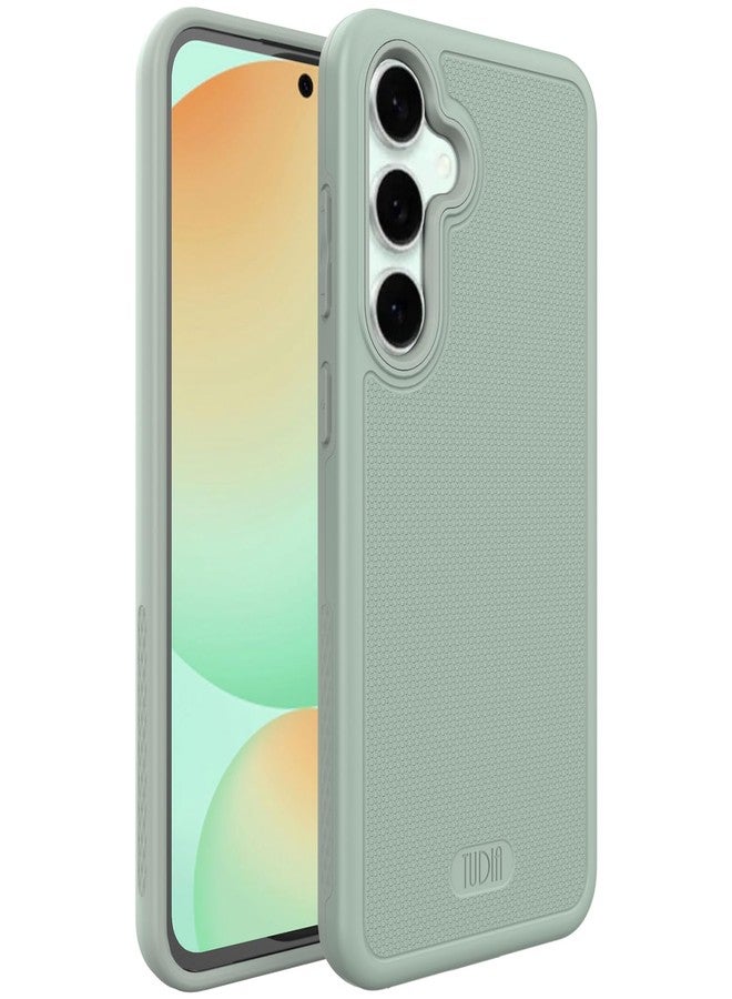 TUDIA MergeGrip [Military Grade] Designed for Samsung Galaxy S24 FE Case (2024), [Drop Tested] Dual Layer Shockproof Slim Tough Heavy Duty Protective Phone Cases for Galaxy S24 FE (Green Lily) - Image 1